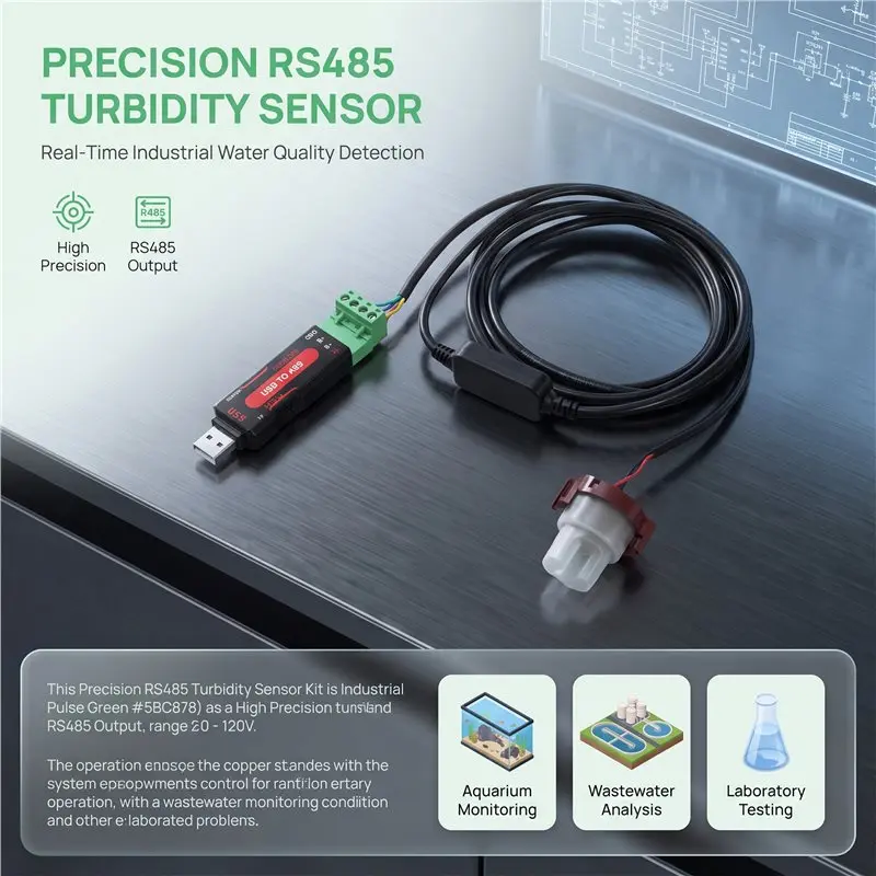AC23-RS485 Turbidity Sensor, Turbidity Module Water Quality Liquid Analyzer, High-Precision Probe