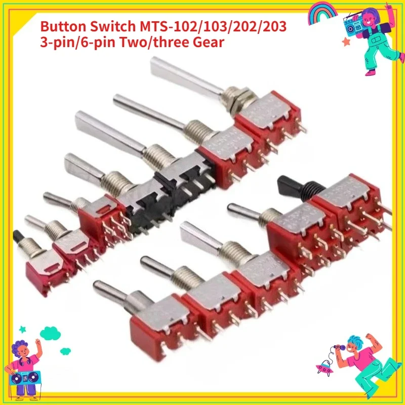 2PCS   Button Switch MTS-102/103/202/203 3-pin/6-pin Two/three Gear Single/dual Aeromodelling Connector