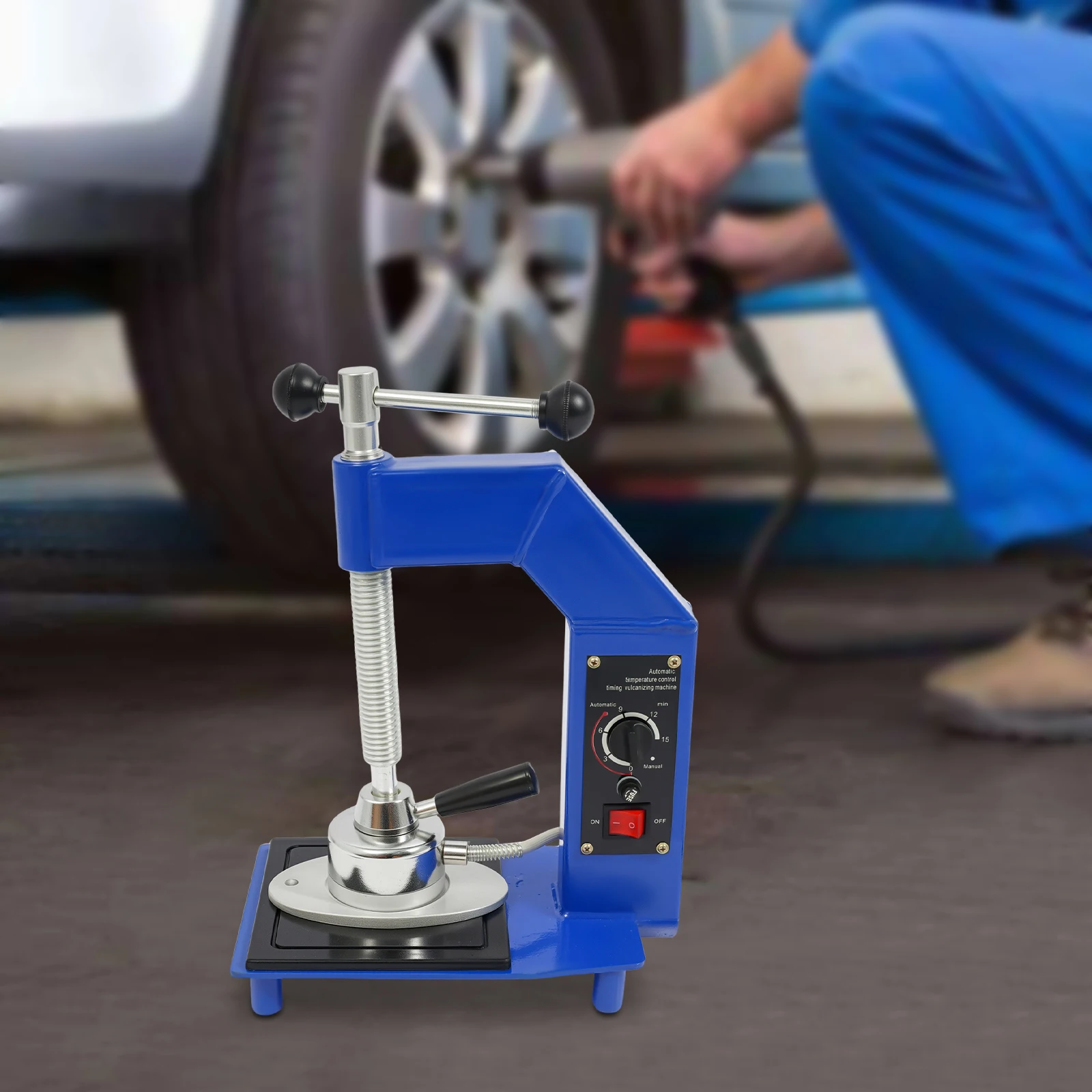 

AJD-1 Tire Repair Machine Timing Constant Temperature Tire Patch Machine Portable C-Frame Vulcanizer with Over 4000 lbs Pressure