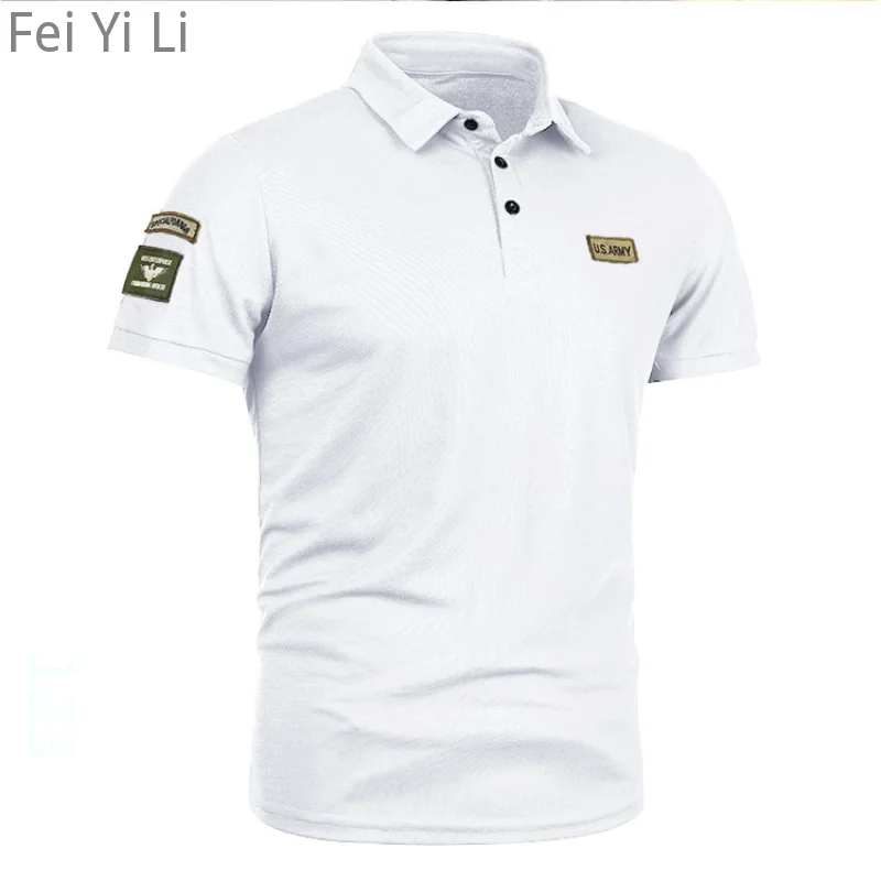 Summer Korean Short Sleeved Polo Shirt Lapel Anti-wrinkle Tops Plus Size Mens Tshirts Men Embroidery Shirts 5XL