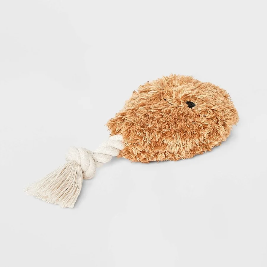 8.5" Chicken Drummie Dog Plush and Rope Toy - view 2