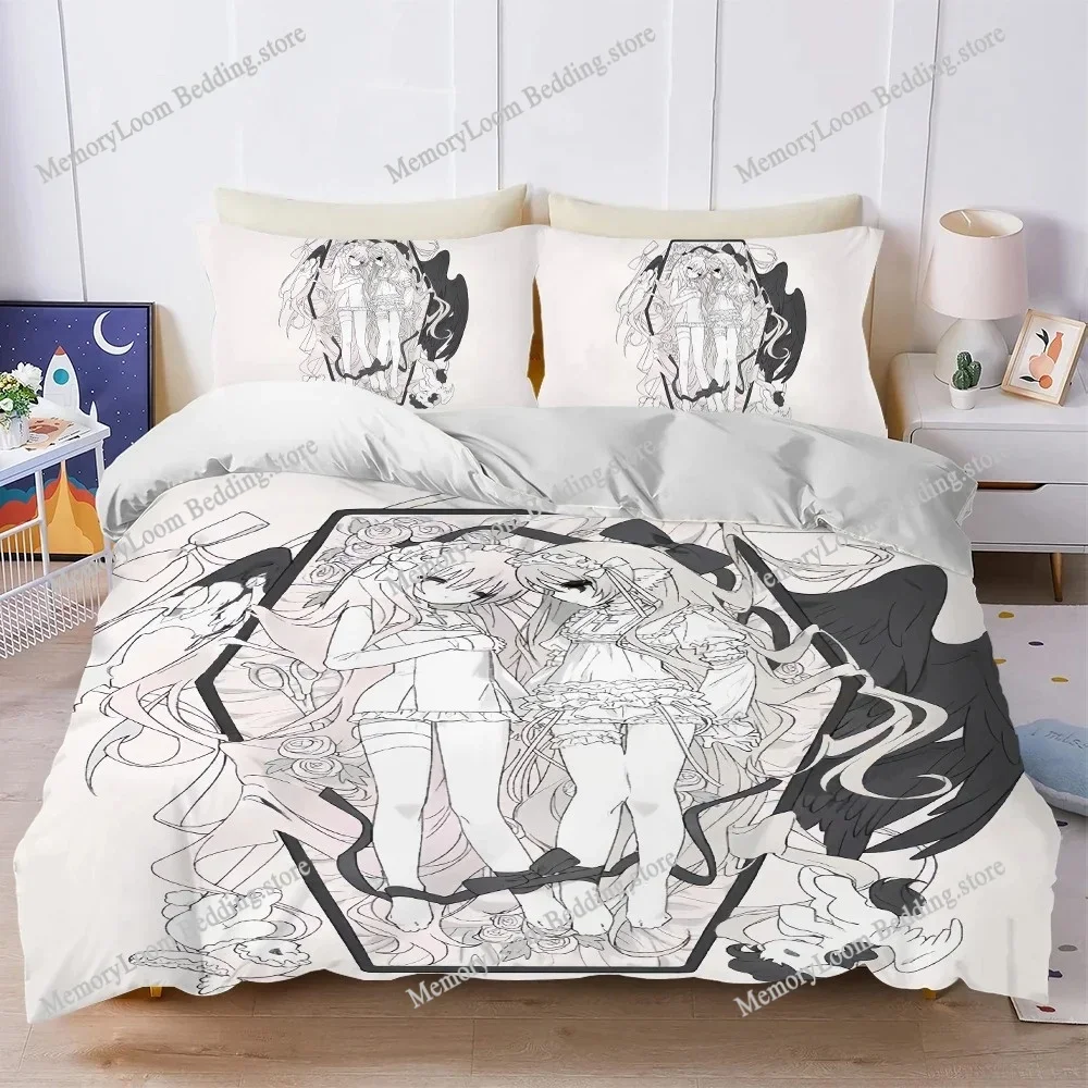 Sweet Pink Girl Angel Duvet Cover Set Home Style Bedding Soft Laundry Cotton Bed Student Dormitory Gift Home Textileextile741