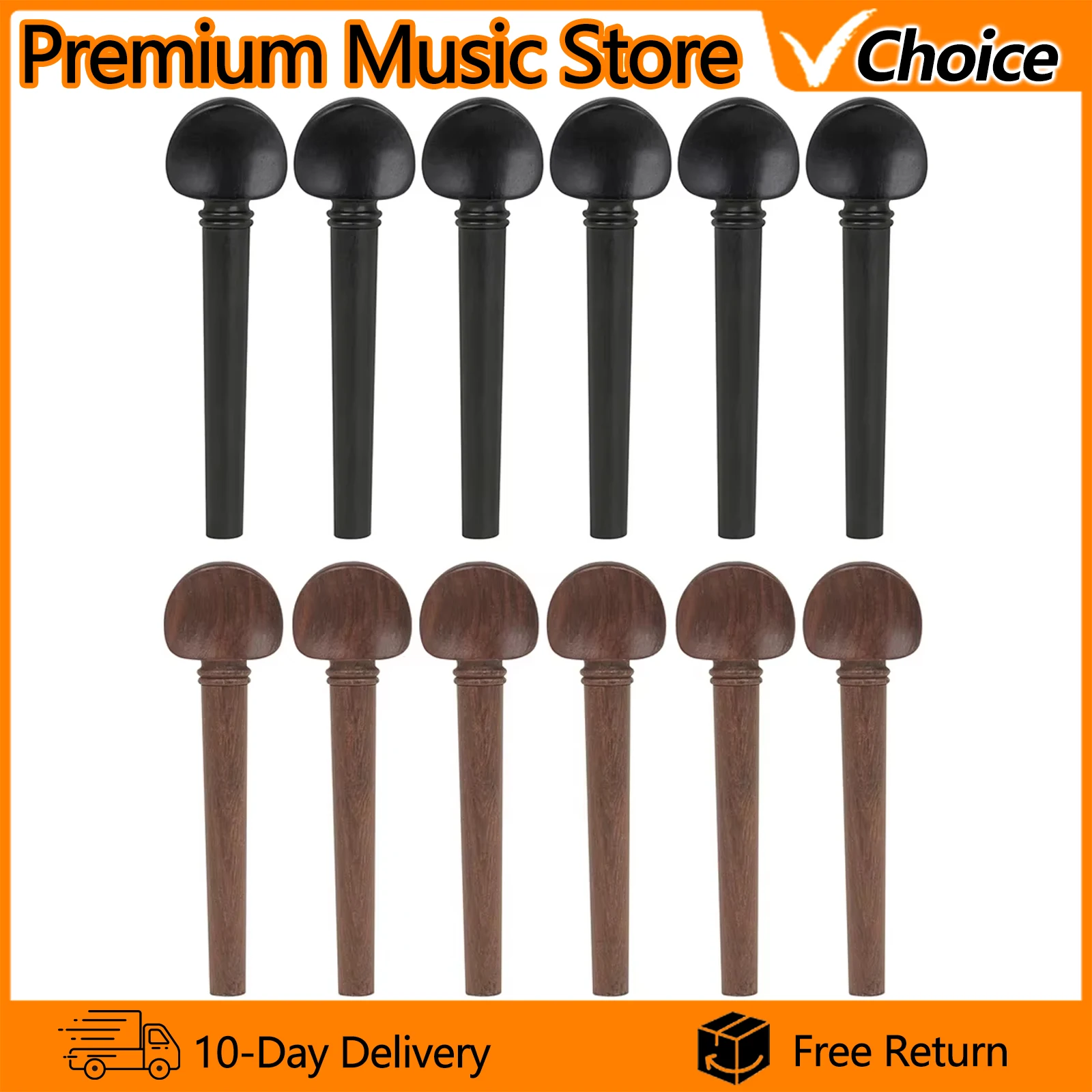 12 unids/set clavijas de cuerda Oud ejes de cuerda de caoba piezas de repuesto de eje de afinación de laúd Oud de ébano piezas de instrumentos musicales