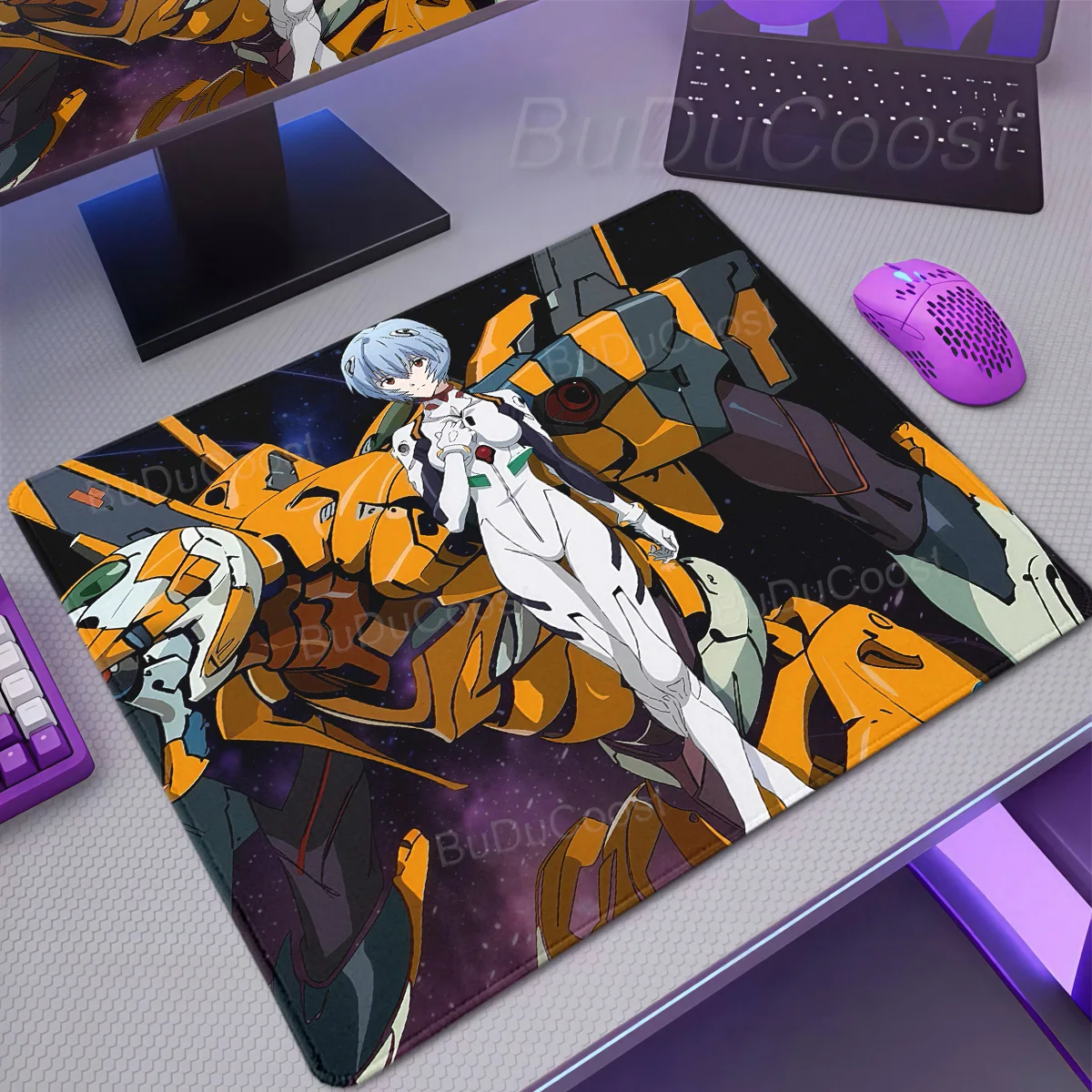 Cartoon Cool Mouse Pad E-Evangelions Tablepad PC Gamers Computer Keyboard Deskmat Rubber Anti-Slip Lock-Edge Office Accessories