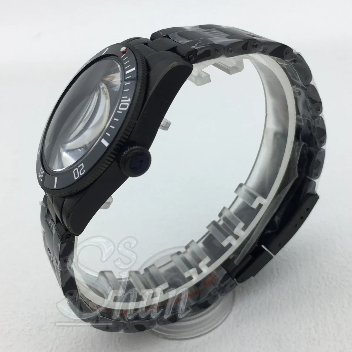 Черный корпус диаметром 39 мм, сапфировое стекло и безель подходит для браслета из нержавеющей стали с механизмом NH34 NH35 NH36 ETA2824 PT5000.