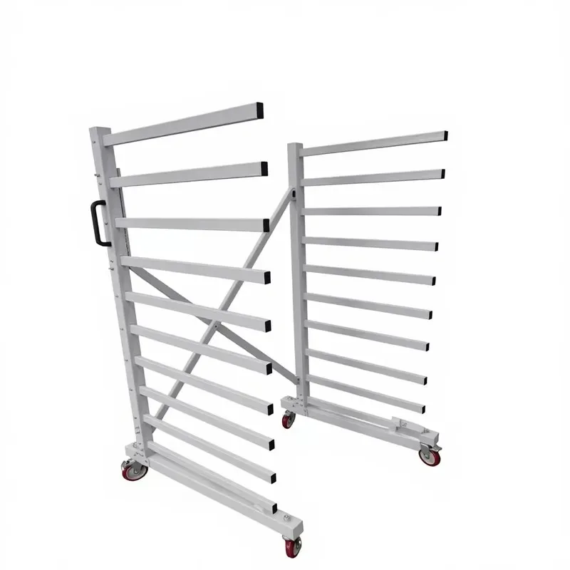Heavy Industrial Steel Cantilever Wheel Mobile Storage Rack 1000kg Capacity Waterproof Powder Coated Long Form