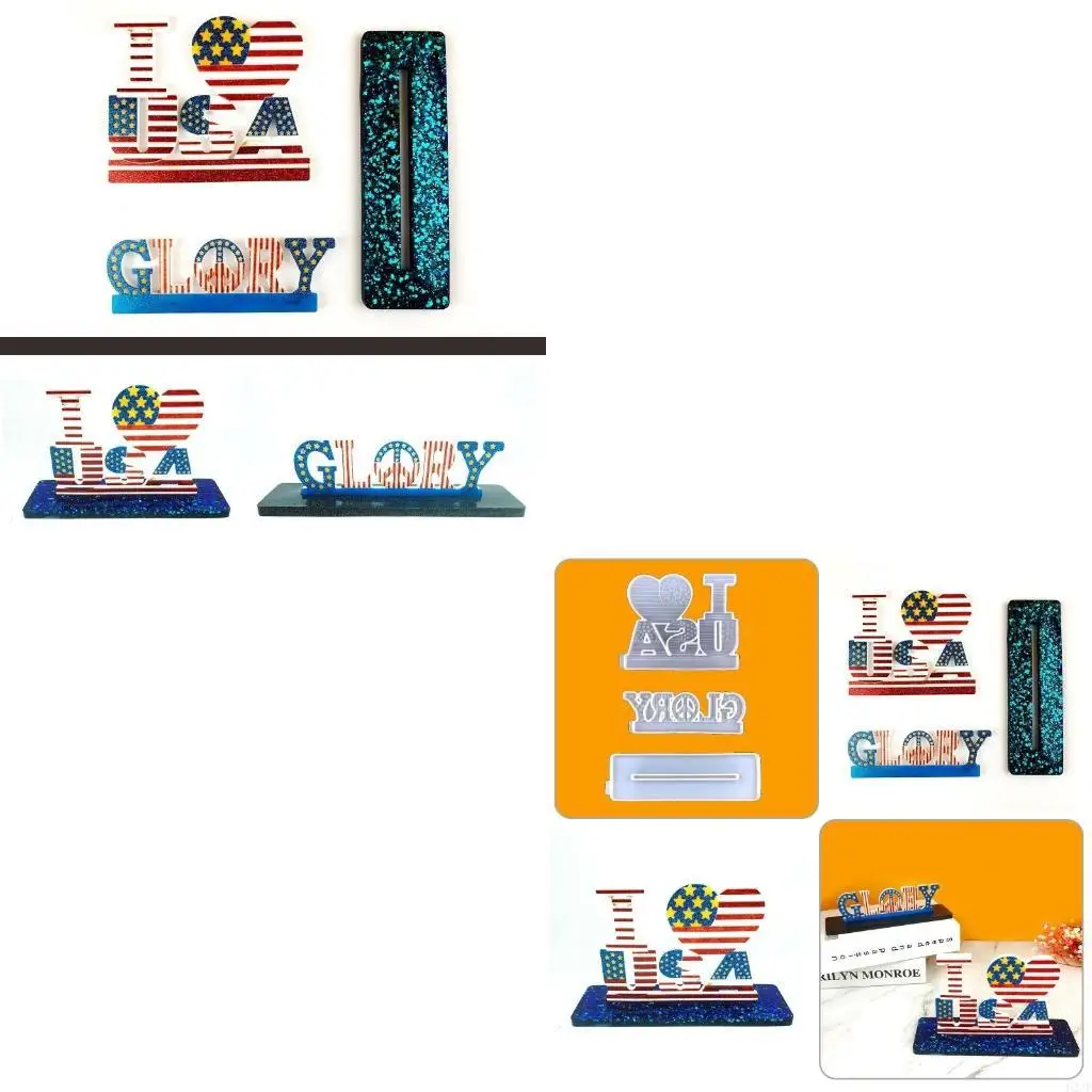 

Flag Decoration Epoxy Mold Diy American Independence Day Desktop Ornaments Mold