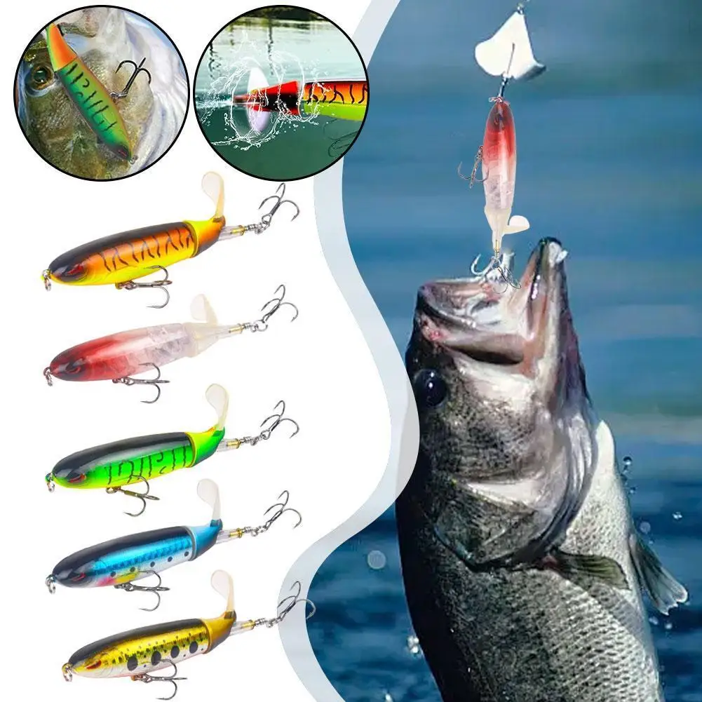Topwater قلم رصاص بلوبر الصيد إغراء سطح جرار المروحة Wobblers 10 سنتيمتر توبواتر الصيد إغراء Whopper بوبر الاصطناعي