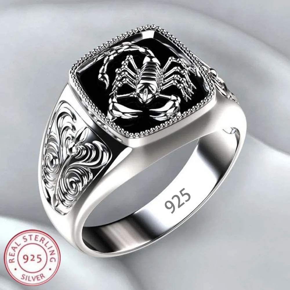 

925 Sterling Silver Men Rings High Quality for Men Temperament Banquet Wedding Jewelry Anniversary Party Gifts
