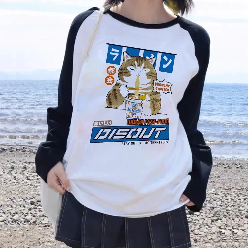 女性用長袖Tシャツ,素敵な漫画の服,原宿,オルチャン,美的,90年代,y2k