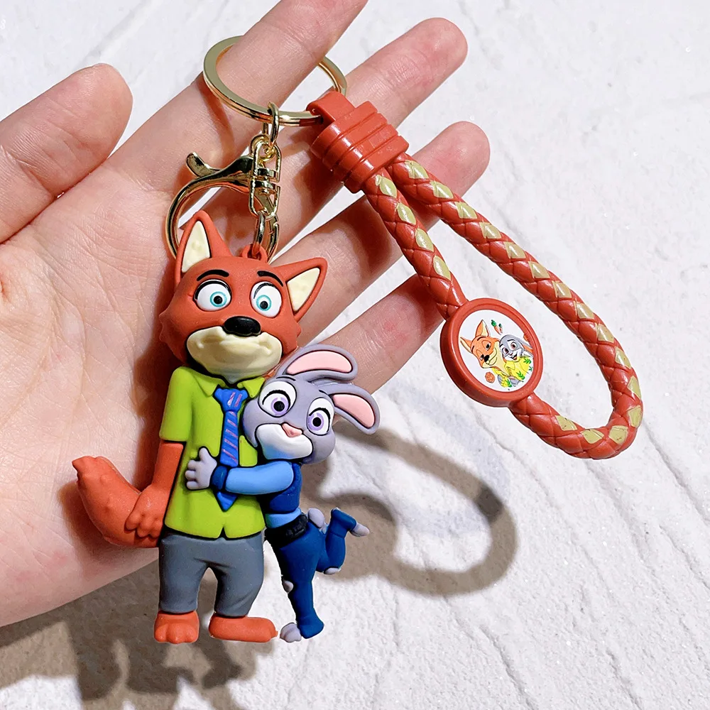 Disney Movie Zootopia Figure Model Toys Keychain Judy Nick Cartoon Cute Keyring Pendant Ornament Charm Small Gifts for Fans image 4