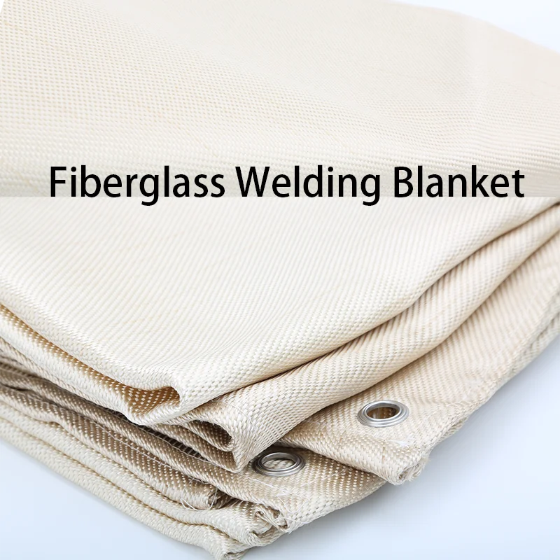 Fiberglass Welding Blanket Fireproof Blanket Weld Shield Grommets Heavy-Duty Welding Curtain Fire Retardant Mat Grill Cover