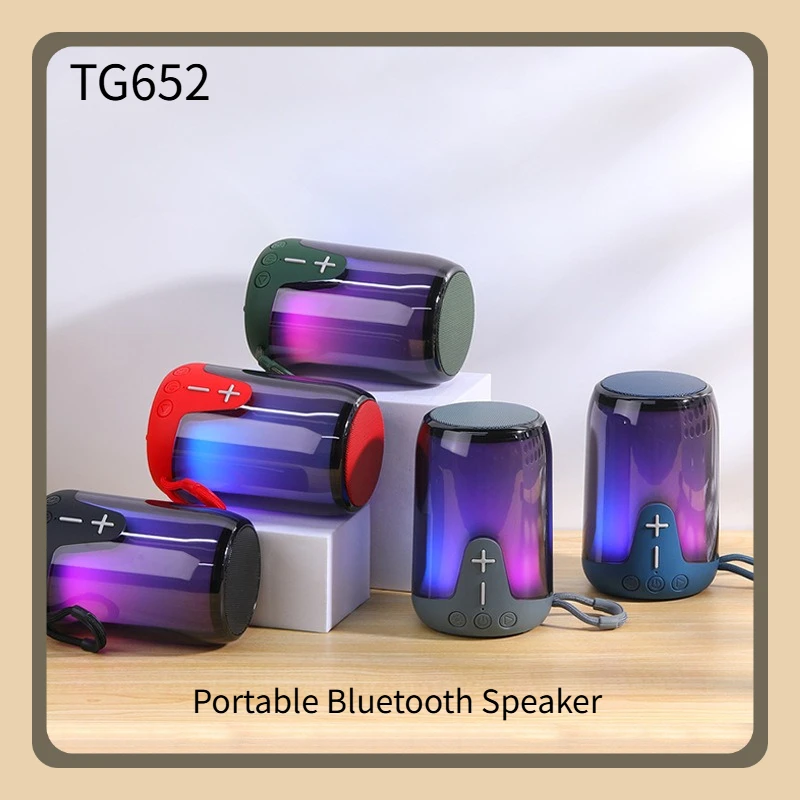 TG652 مكبر صوت بخاصية البلوتوث قابل للنقل مكبر صوت لاسلكي مصباح ليد مكعب مكبر صوت يدعم FM/TFCard/قرص USB مشغل موسيقى هدية-مقاول
