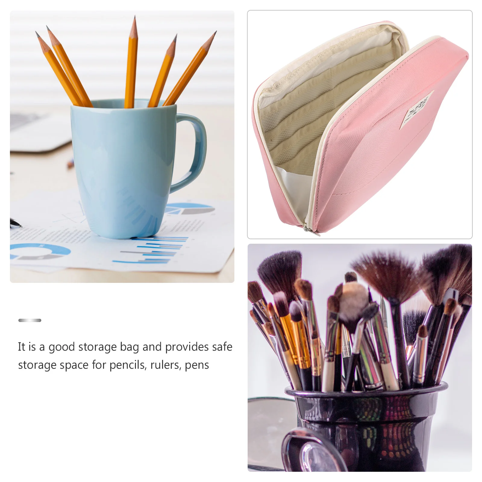 

Large Capacity Pencil Case Stationery Holder Pink Color 10 Layers Multi function Canvas Zipper Bag School Supplies Portable
