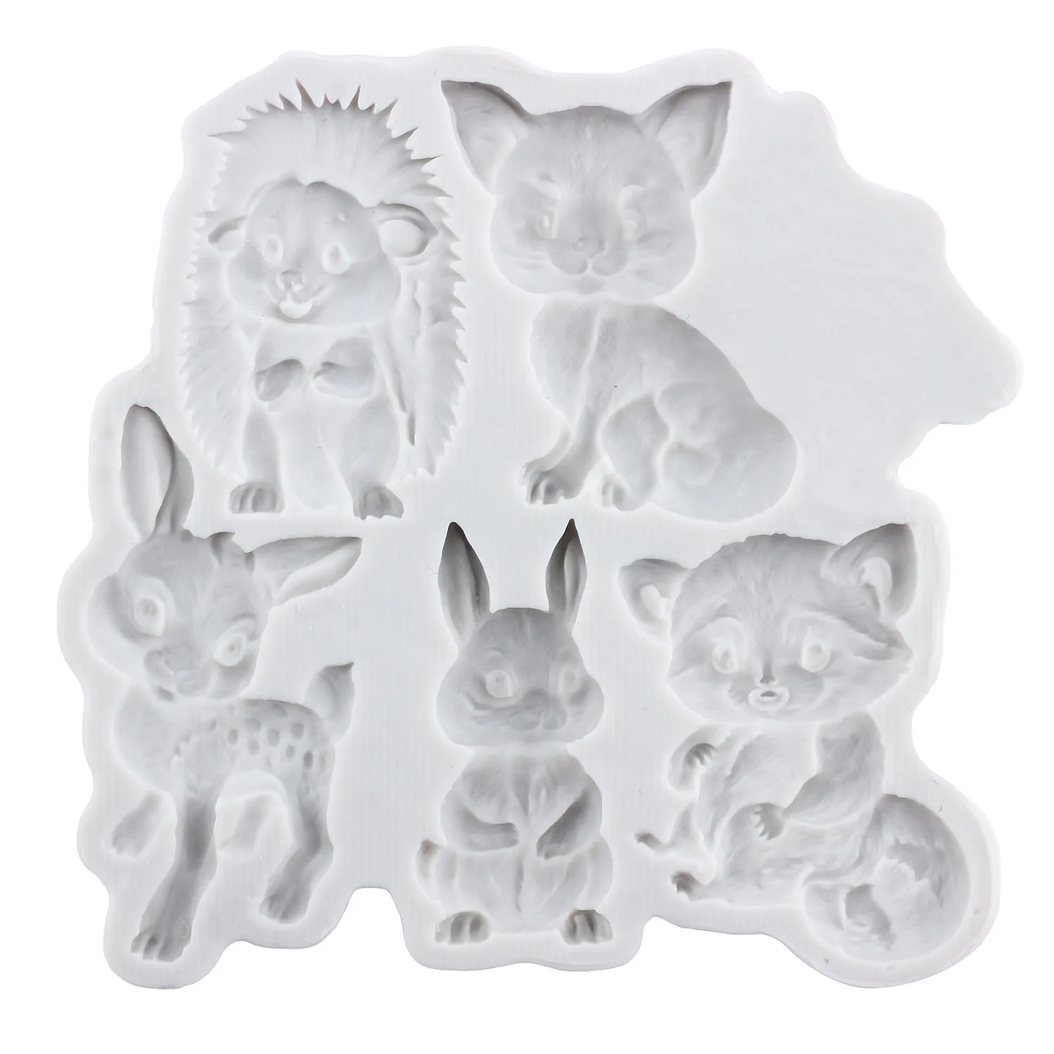 Animal Themed Silicone Molds Fox Deer Rabbit Fondant Cake Decorating Tools Cupcake Topper Chocolate Craft Gum Paste Polymer Clay - view 3