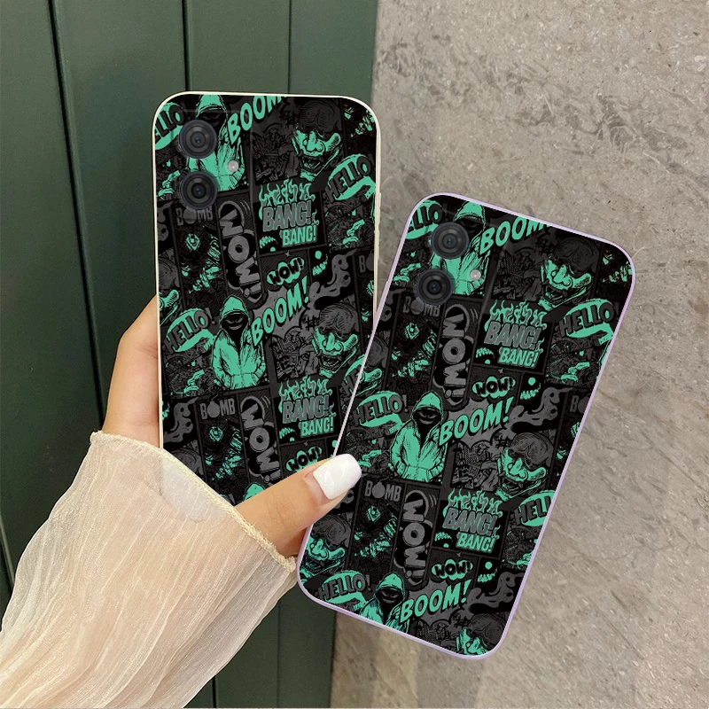 G54 Green Devil Silicone Phone Case For Motorola Moto G42 G22 G52 G54 G53 G50 G72 G100 G24 G34 G9Plus G8Play G84 50Fusion Cover