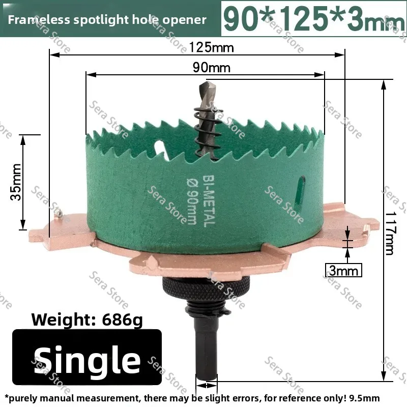 Edge-Free Recessed Downlight Hole Saw Kit for Ceiling, Wooden & Gypsum Board, Embedded Mounting Hardware, 75mm Diameter