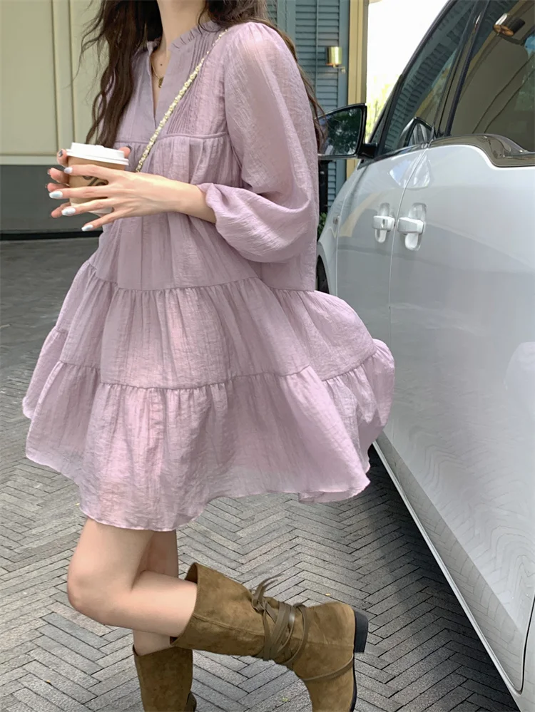 

Plus Size Summer 2025 plus Size Women's Dr Outerwear V-Ne ort Sve Mid-Length Commute Sle Suitable for Small Stature Sweet