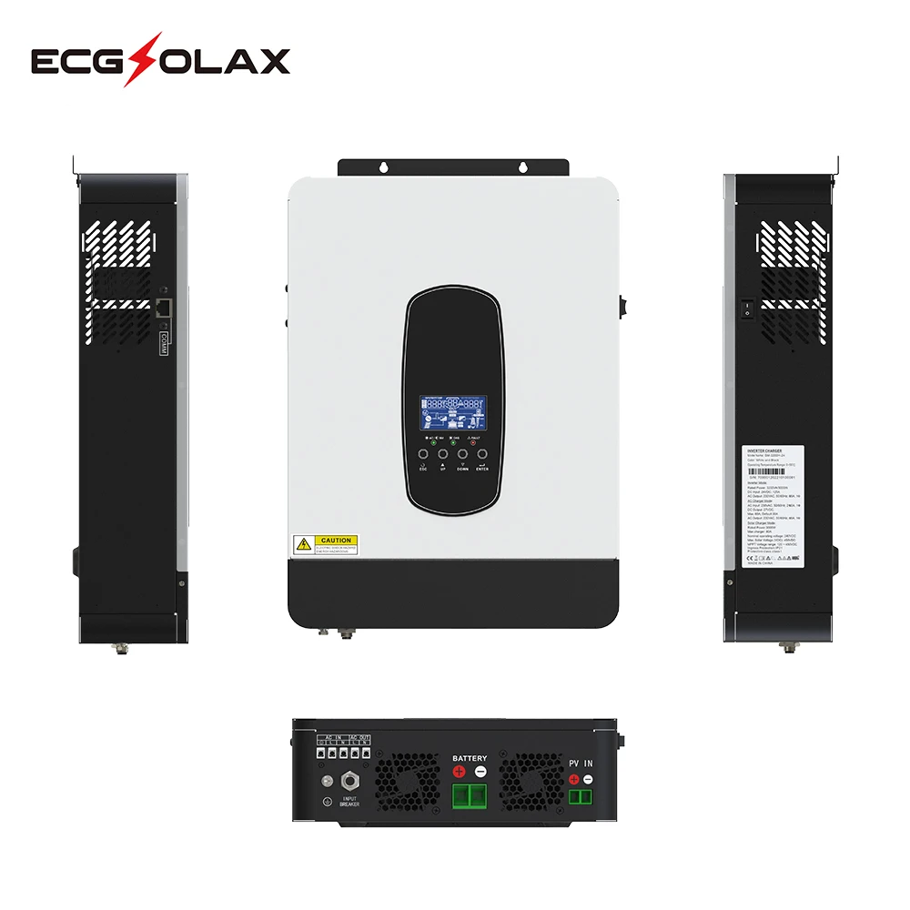 Imagem -02 - Inversor Solar Híbrido Ecgsolax Inversor Off Grid Controlador Integrado 80a Mppt Onda Senoidal Pura 450vdc com Wi-fi 3kw 1.8kw 12v 24v