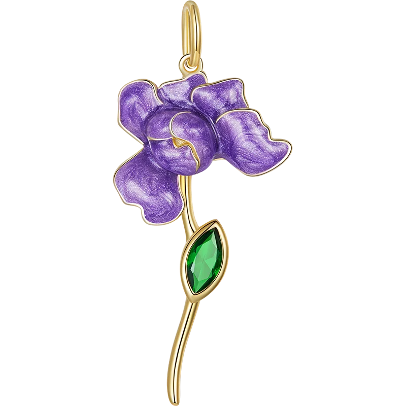 Bamoer U 925เงินสเตอร์ลิงมังสวิรัติ Iris จี้ Fit หญิงสร้อยคอแฟชั่น Charm เครื่องประดับ DIY ทำ