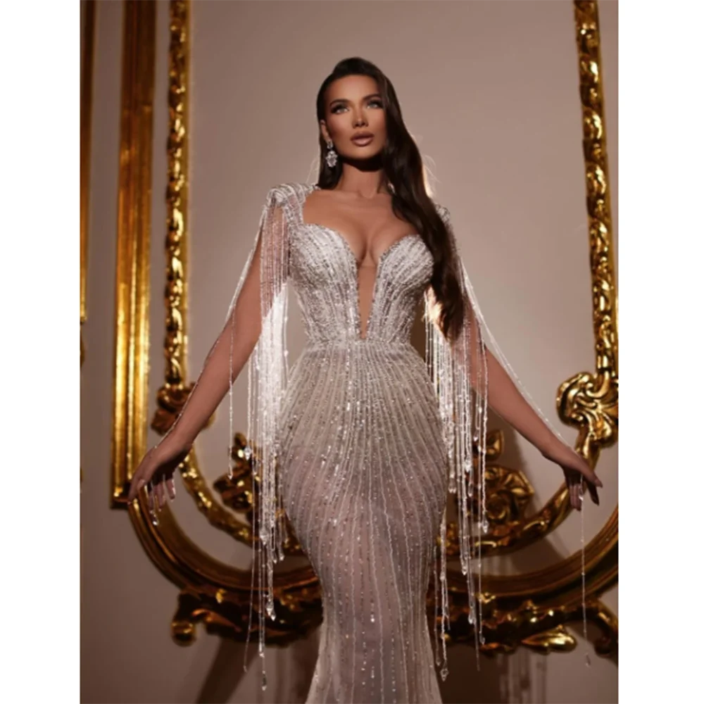 Robes de Rhà paillettes brillantes pour femmes, longueur au sol, robes de trompent exquises, sangle spaghetti chérie, coupe couvertes, soirée sexy, quoi que ce soit