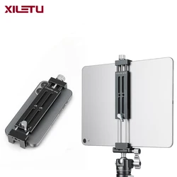 Cimapro-trípode de aluminio Universal para tableta, montaje para iPad de tamaño 135MM-335MM con zapata fría de tornillo 1/4 para luz de relleno, CP-12S