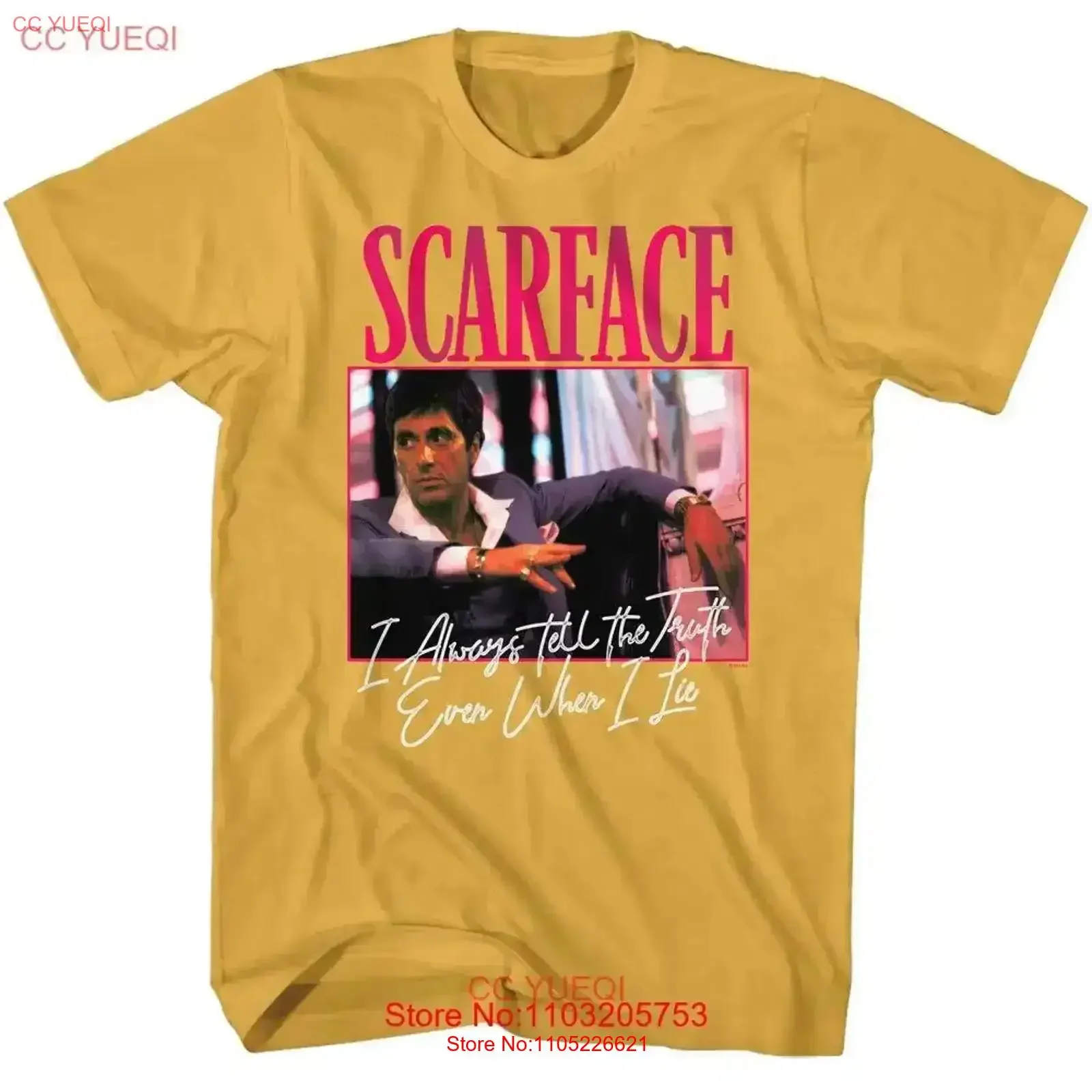 Scarface Men's T Shirt Movie Tony Montana Al Pacino Even When I Lie New Ginger vintage Washed Versatile graphic  vintage Unisex