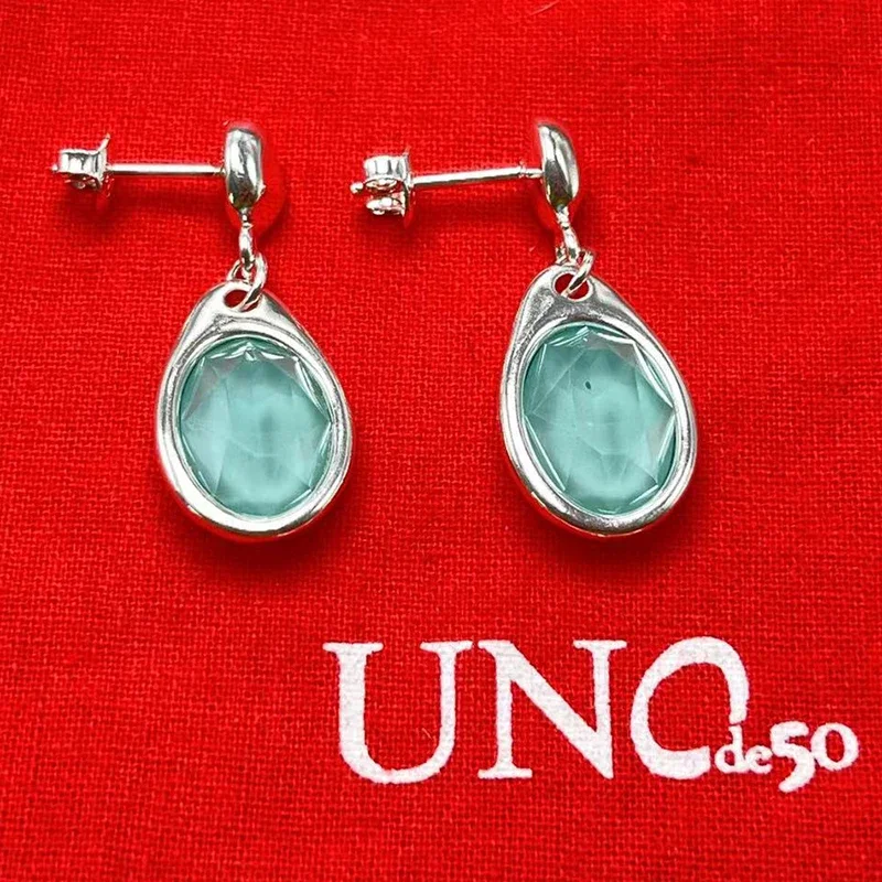 UNOde50-pendientes de piedras preciosas exquisitas para mujer, bolsa de regalo de joyería romántica con bolsa, moda española superventas, 2023