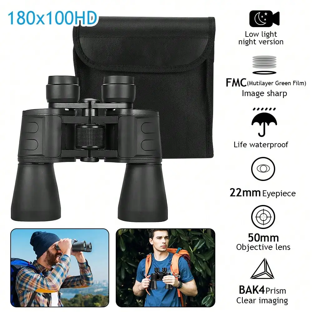 Compact Binoculars For Adults, High Power With Low Light Vision, Portable Binoculars For Bird Watching Hunting Camping