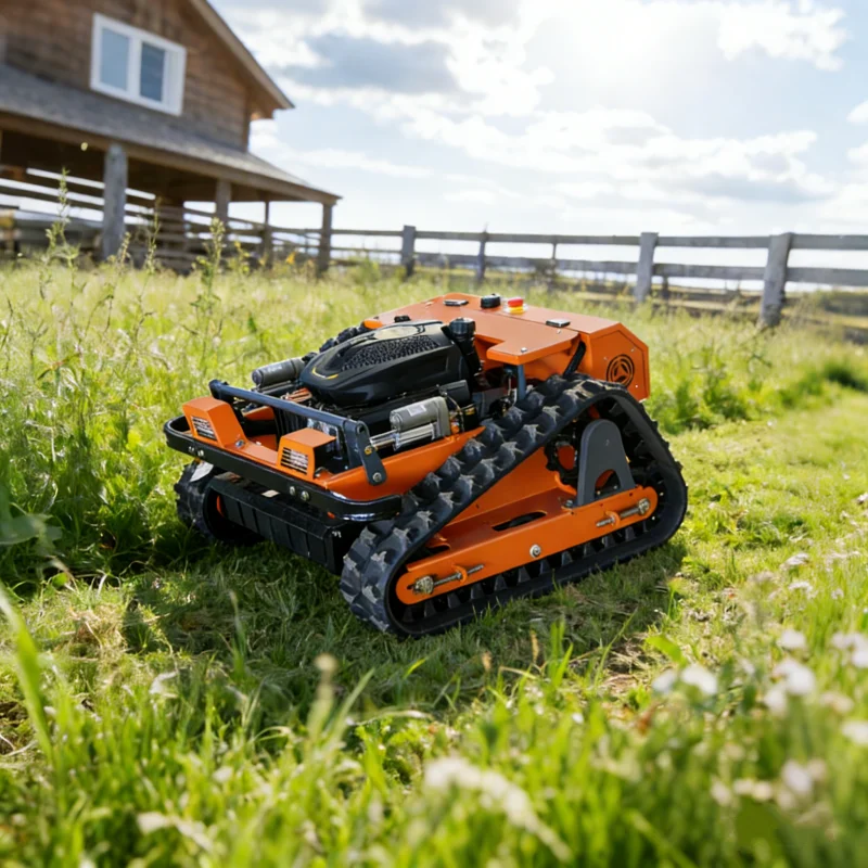 

Customized Remote Control Lawn Mower,Rechargeable Mower,Farm Garden Automatic Crawler Track Steep Slopes Lawn Mower Robot