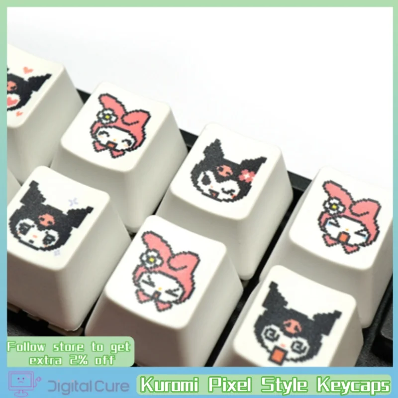 Miku Kaninchen Thema Keycap 1 Stück Pixel Stil niedlichen Kawaii Cartoon Wärme Sublimation Persönlichkeit pbt Material Tastatur Schlüssel kappe ﻿