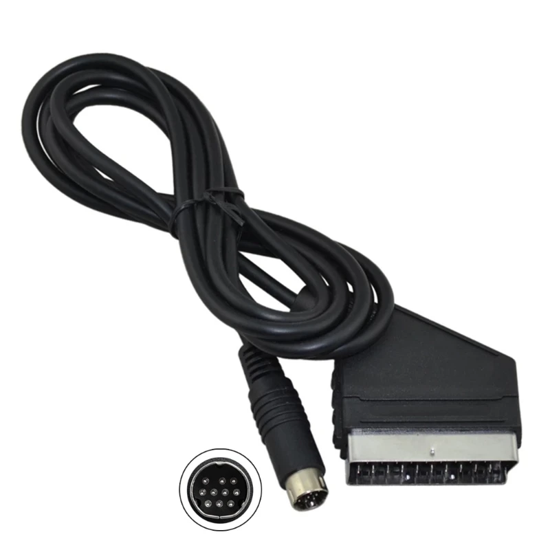 

1.8m RGB Scart Cable Cord Stable Transmit 20-pin Connector for SEGA for Saturn NTSC and Plug Black