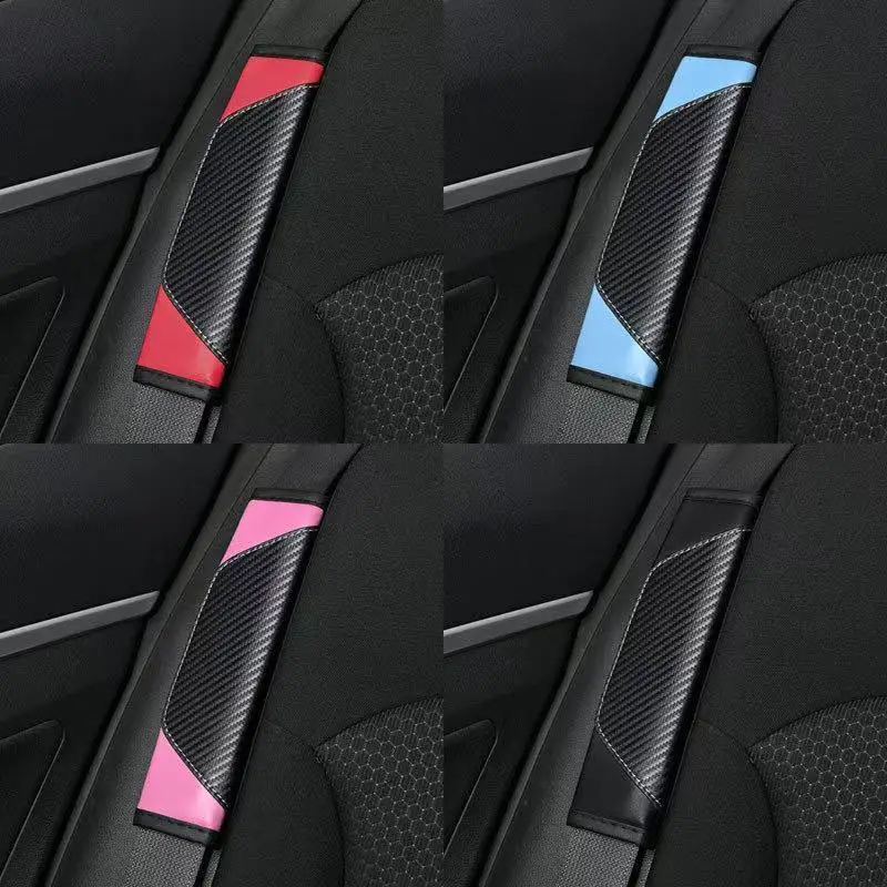2Pcs Anti-Scratch Seat Belt Shoulder Covers PU Soft Breathable Pads Fit for Sedan SUV Truck All Vehicles
