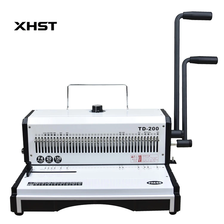 Customizable RAYSON TD-200 Manual Double-Wire Binder 40 Hole Punch 20Sheets with Sturdy Metal Construction Binding Machine