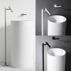 Floor Standing Bathroom Faucet High Tall Basin Tap Bathub Faucet Cold And Hot Water Column Vertical Mixer Sink Tap Single Handle