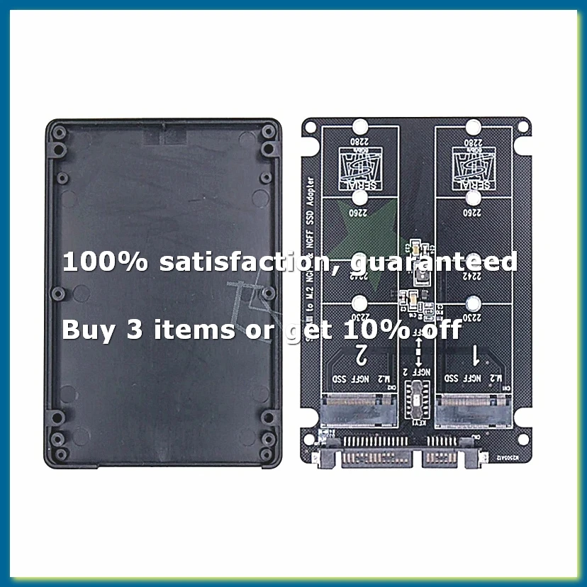 Dual M.2 to SATA3.0 Adapter M.2 SATA Protocol SSD Adapter 2 Port NGFF M.2 B Key to SATA 3.0 6Gbps M2 to SATA Converter-DTB3
