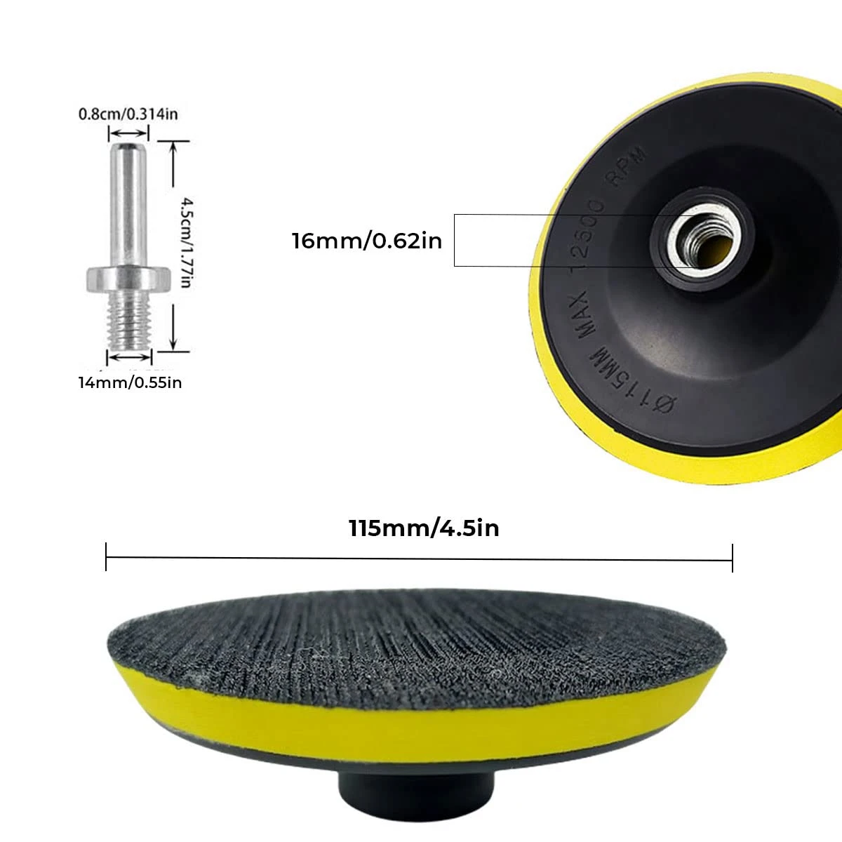 30-Piece Drill Bit Sanding Attachment Sandpaper 60/80/100 and 5 inch Back Pad Set, Electric Shackle Disc, with PadT98C