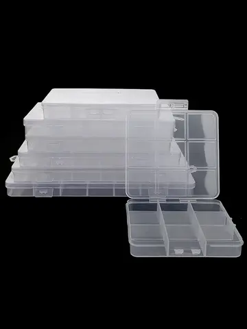 Transparent Storage Container Jewelry Box Clear Plastic Organizer Box Empty Earring Storage Organizer Display Case for Beads