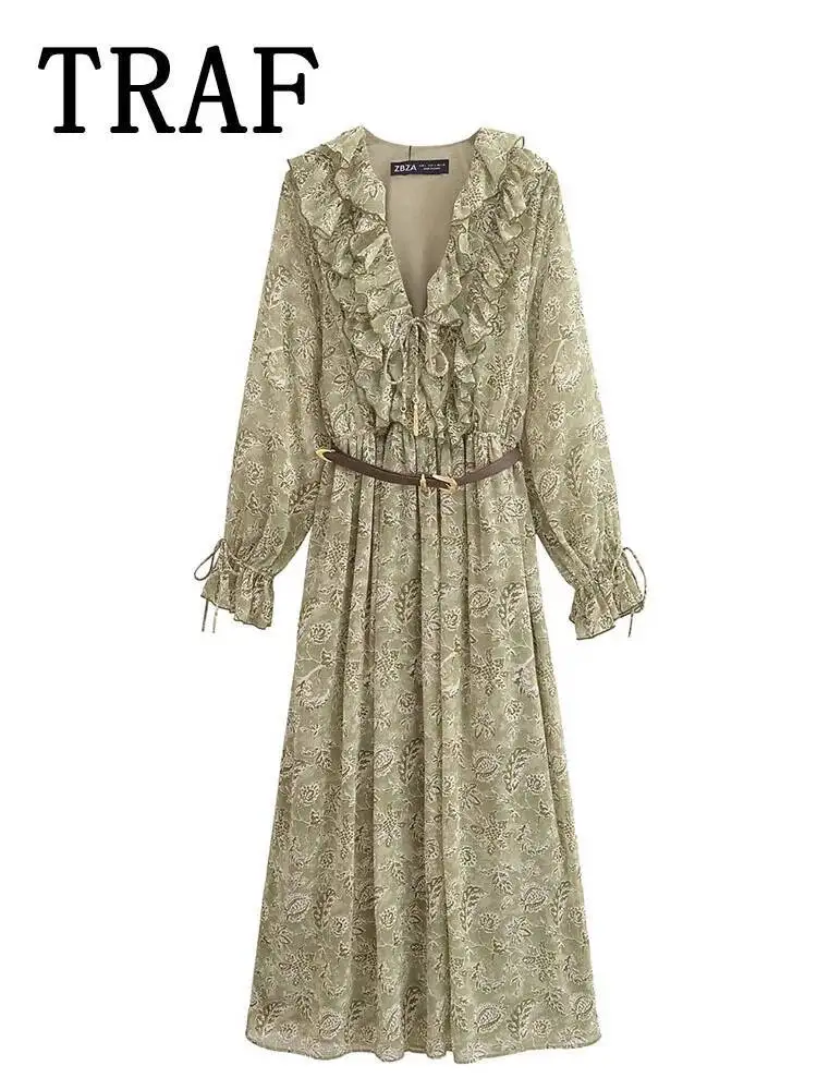 

Stacked Decorative For Women 2025 New Fashion Dress Woman Elegant Long Sleeved Girl Style Dresses