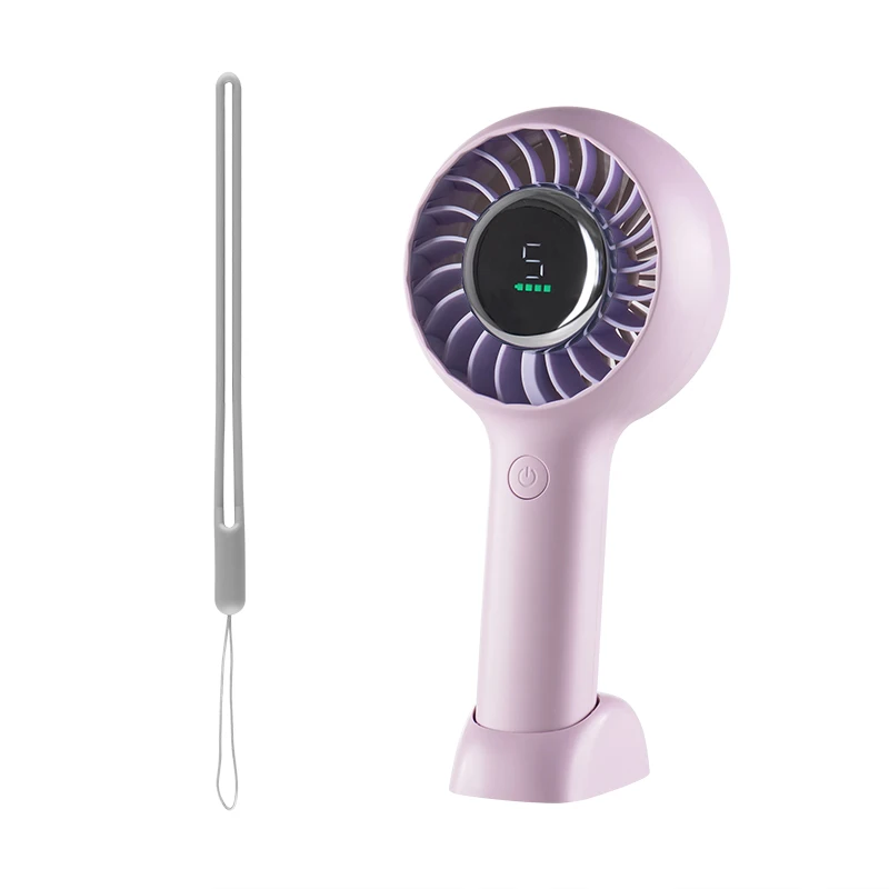 

Handheld Mini Fan 3000mAh Foldable Portable Desk Outdoor 5 Speed USB Rechargeable Fan Phone Stand Display Screen