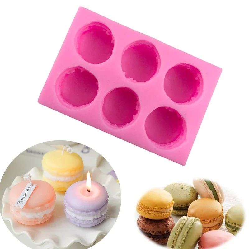 Molde de silicona para velas de macarrón, velas perfumadas, jabón, Chocolate, postre, molde para hornear y hacer velas, manualidades para el hogar, regalo hecho a mano