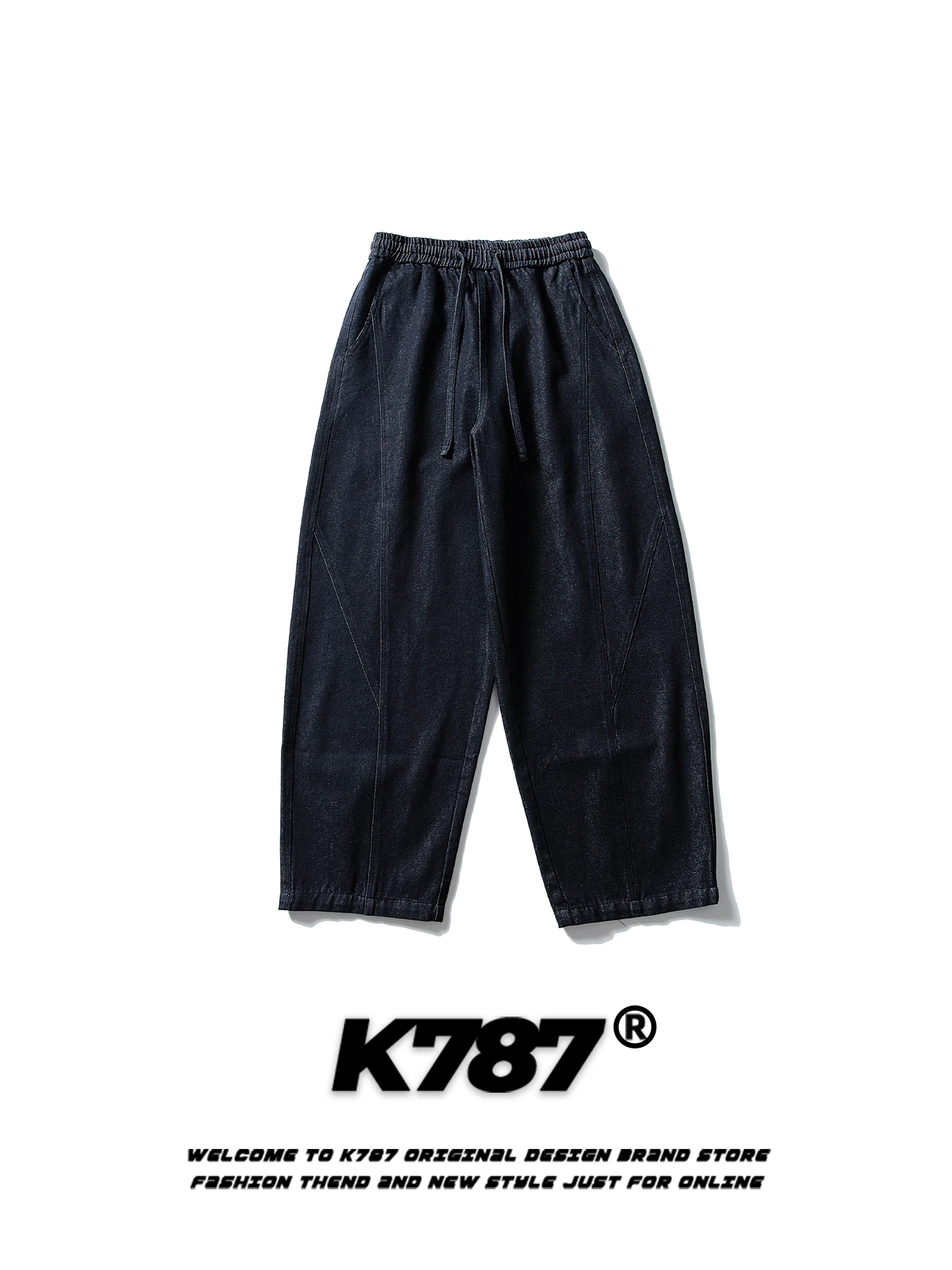 

K787 American Retro Waed Color Jeans High Waist Loose Casual Slimming Wide Leg Pants Men Women Casual Jeans
