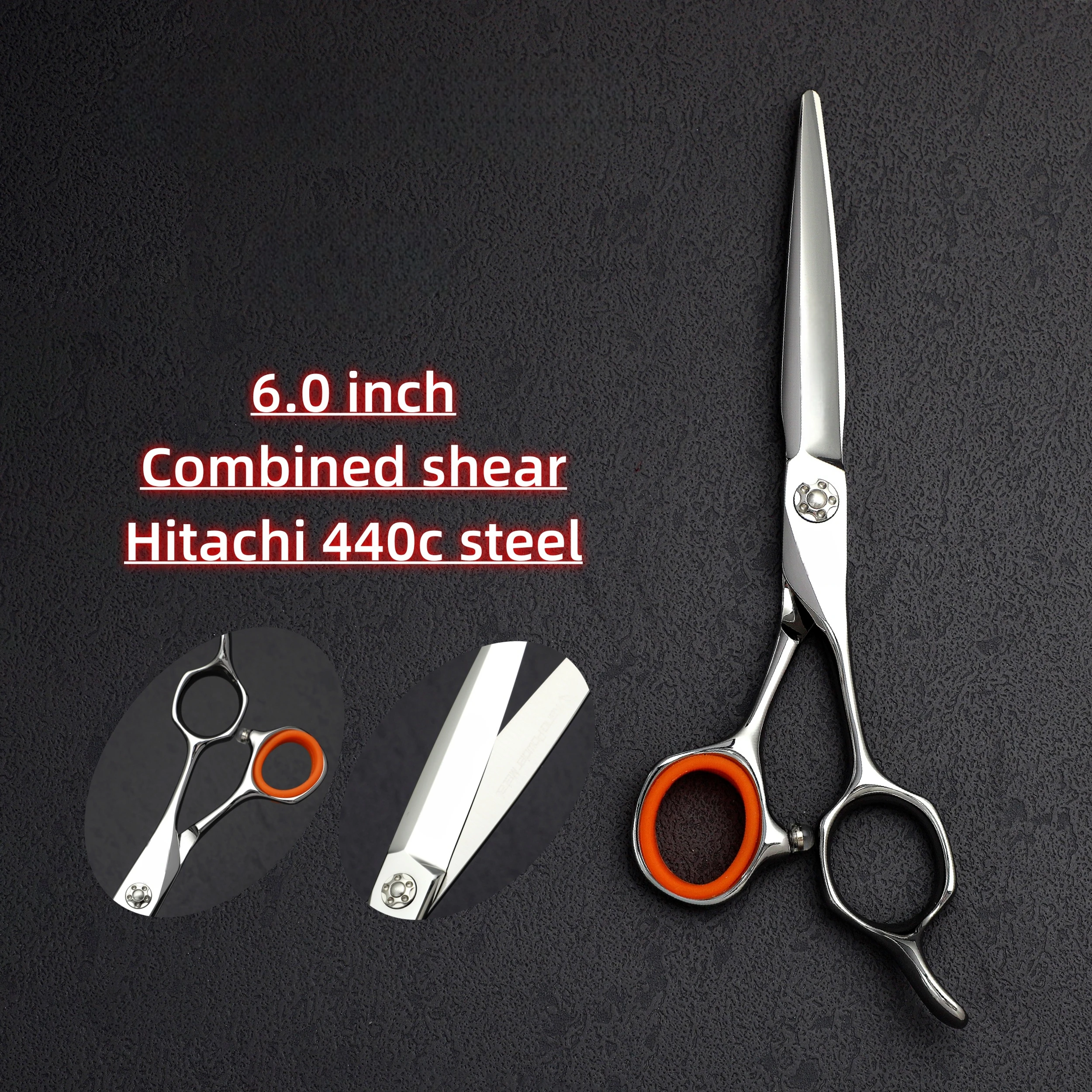 6.0-6.8 inch hairdressing scissors，Professional barber machines for hair，Hitachi 440C steel，Sharp and durable hair cutting tools