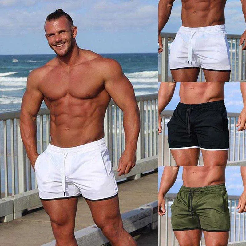 Sports Men's Shorts Fitness Running Outdoor Breathable Quick Dry Beach Hot Pants Cross-Border Sales In Europe And The United
