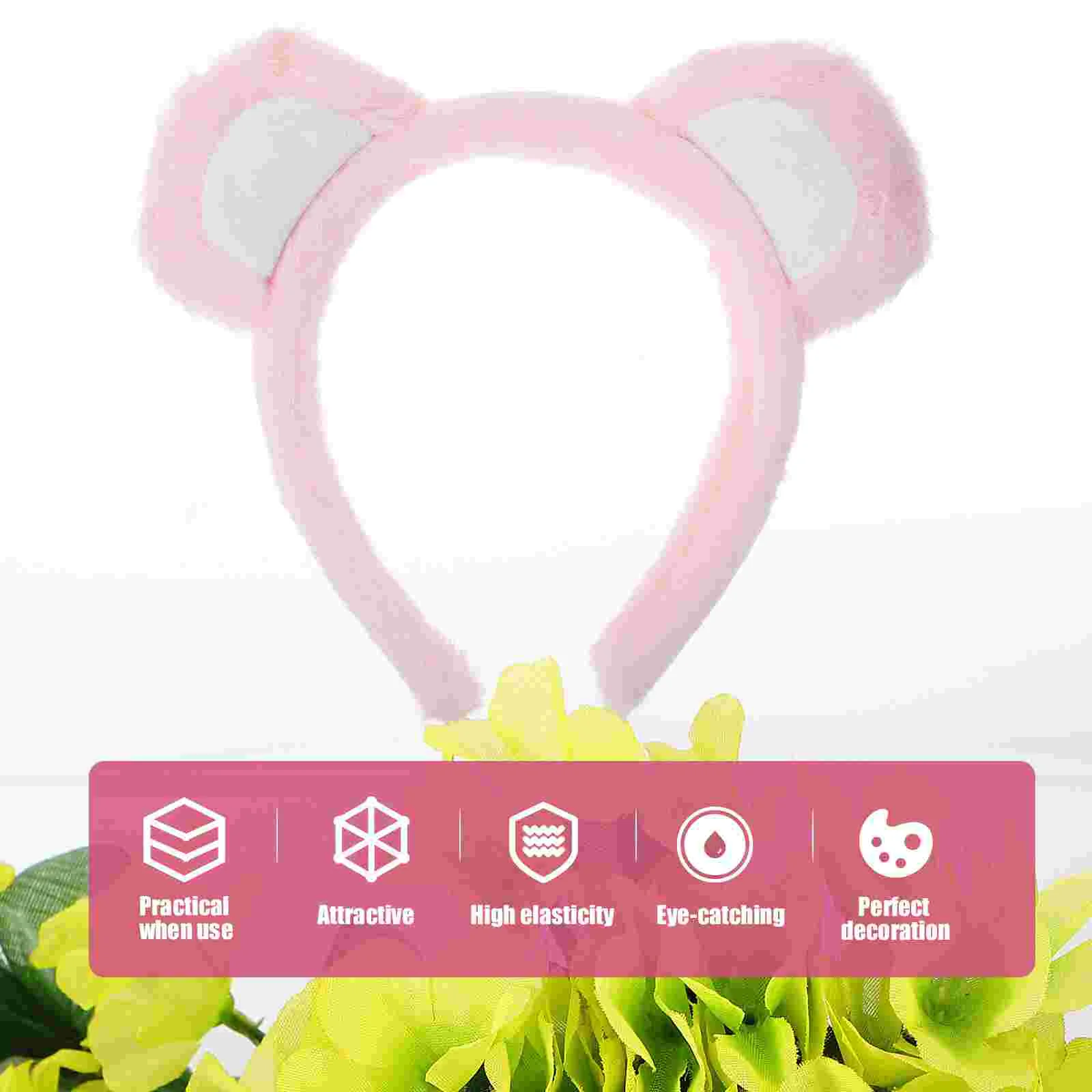 Headband Bear Ears Mouse Halloween Headbands for Women Costume Adult White Miss