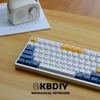 KBDiy 145 Keys Apricot Yellow Keycap PBT Cherry Profile ISO Keycaps for Mechanical Keyboard 60/61/64/68/78/84/87/96/980/104/108