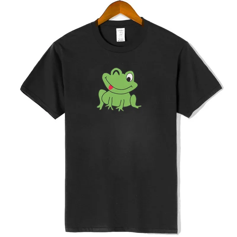 Funny Skateboard Frog Graphic Printed Femme T-shirt Loose 100% Cotton Cartoon Animal Tops Summer Fashion Casual Asian Size Tee