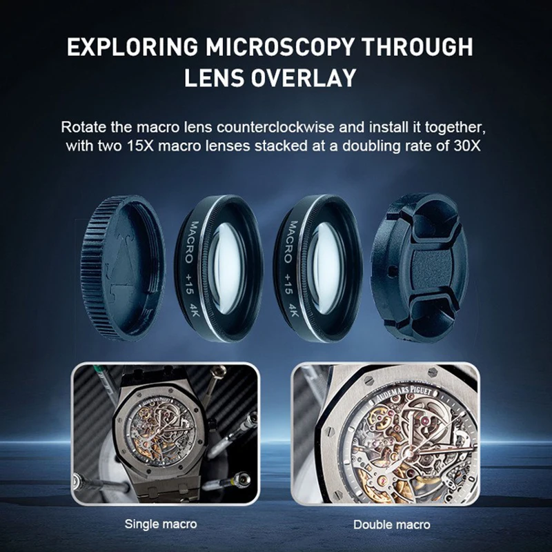 عدسة ماكرو 30X للهاتف، عدسة كاميرا للهاتف الخلوي لهاتف آيفون المستقطب، كاميرا الهاتف المحمول، عدسة هاتف ماكرو للتصوير الفوتوغرافي