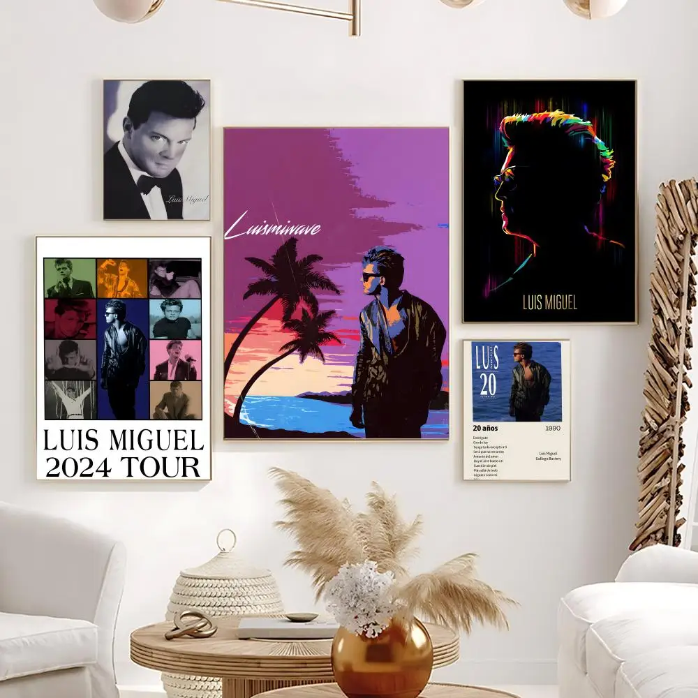 Póster de Singer L-Luis Miguel, arte de pared autoadhesivo HD resistente al agua, ideal para el hogar, oficina, dormitorio, gran regalo