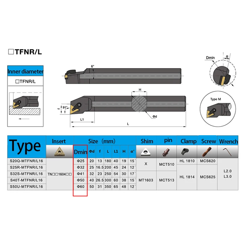 KaKarot Internal Turning Tool Holder S16Q-MTFNR16 S18Q-MTFNR16 S32T-MTFNL16 Carbide Inserts TNMG1604 Lathe Cutting Tools